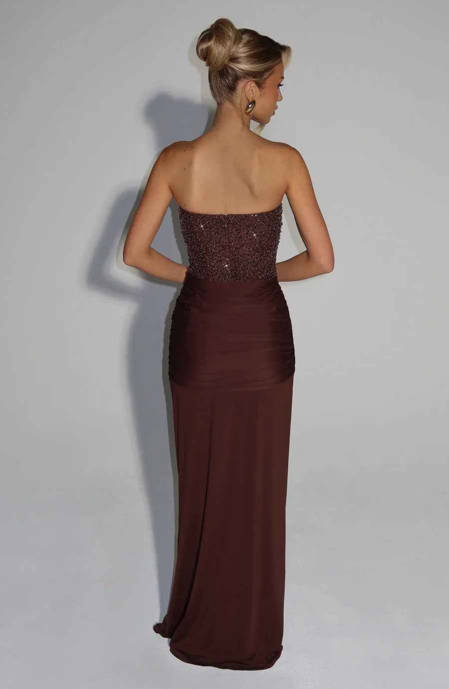 Elina Elegant Plum Brown Maxi