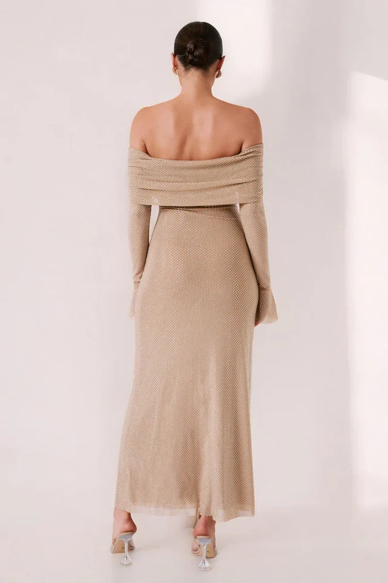 Selene Glitter Off Shoulder Dress