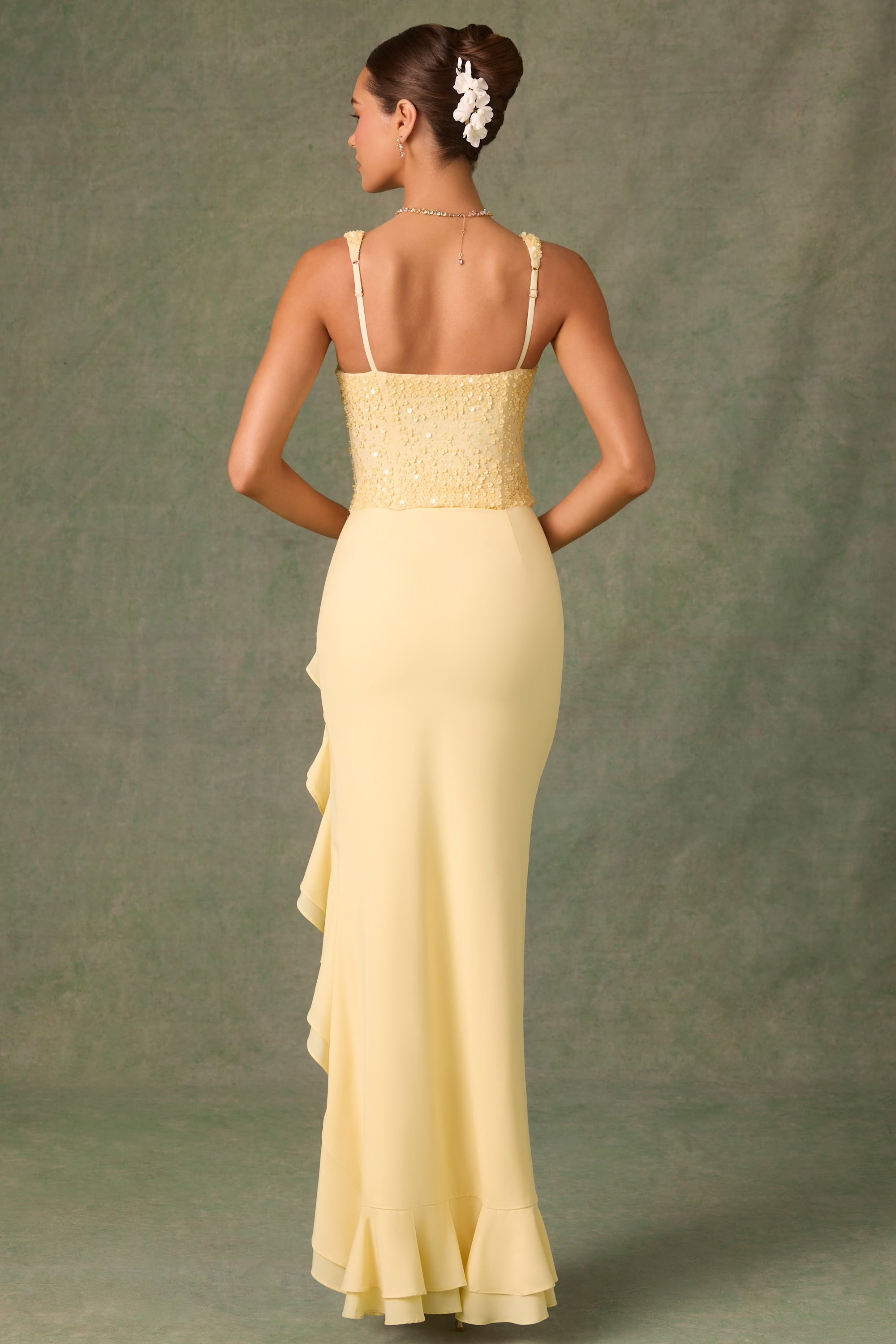 Alena Ruffled Sequin Dress