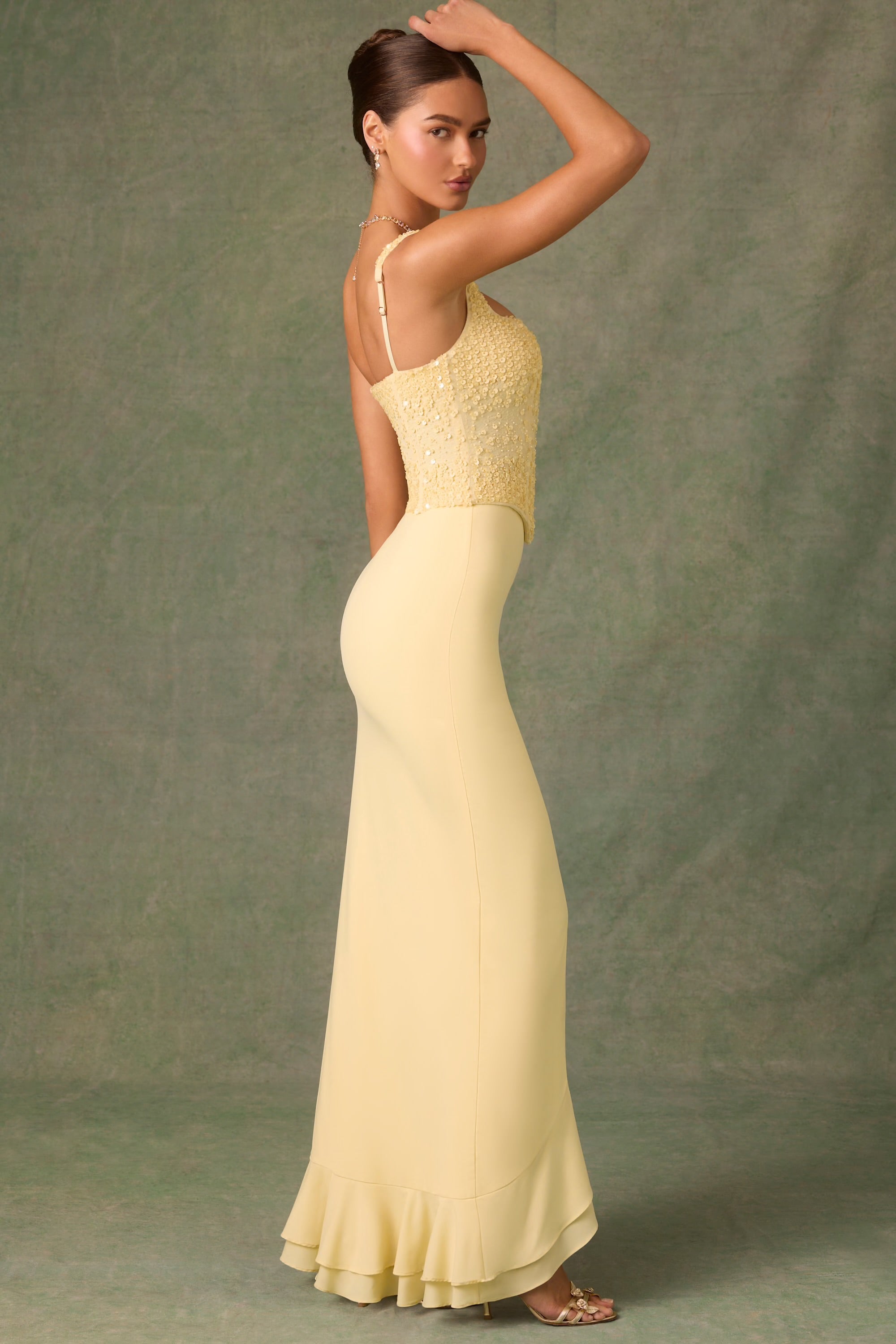 Alena Ruffled Sequin Dress