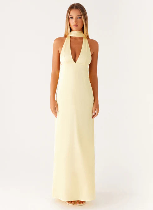 Laura Long Dress With Open Back