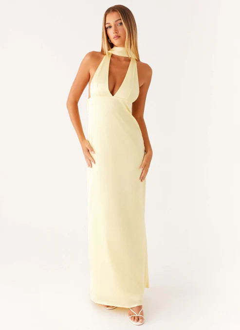 Laura Long Dress With Open Back