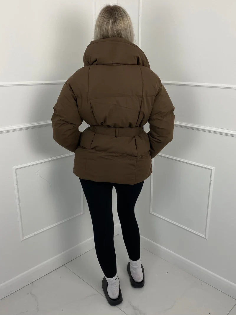 Karly Short Belted Puffer Jacket