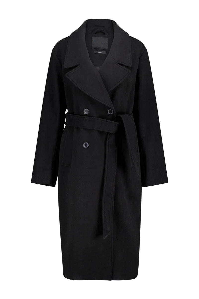 Remy Long Elegant Belted Jacket