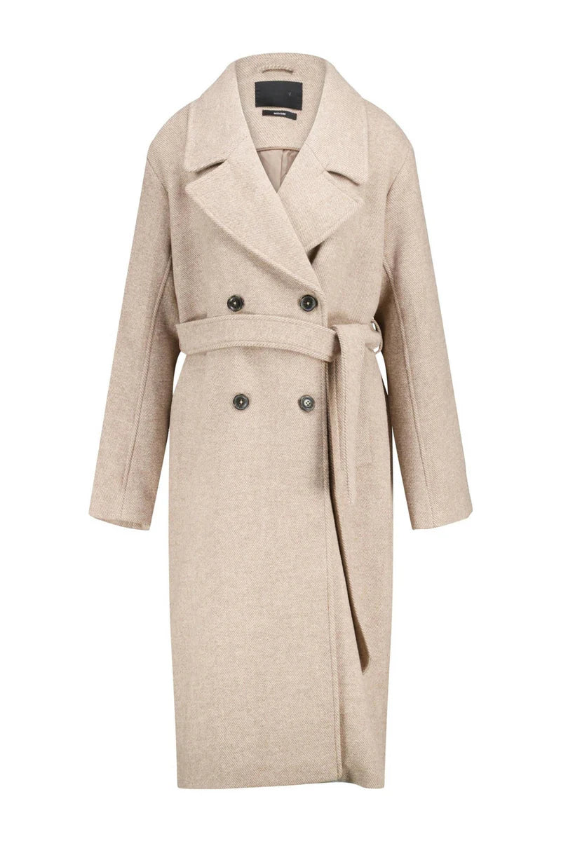 Remy Long Elegant Belted Jacket