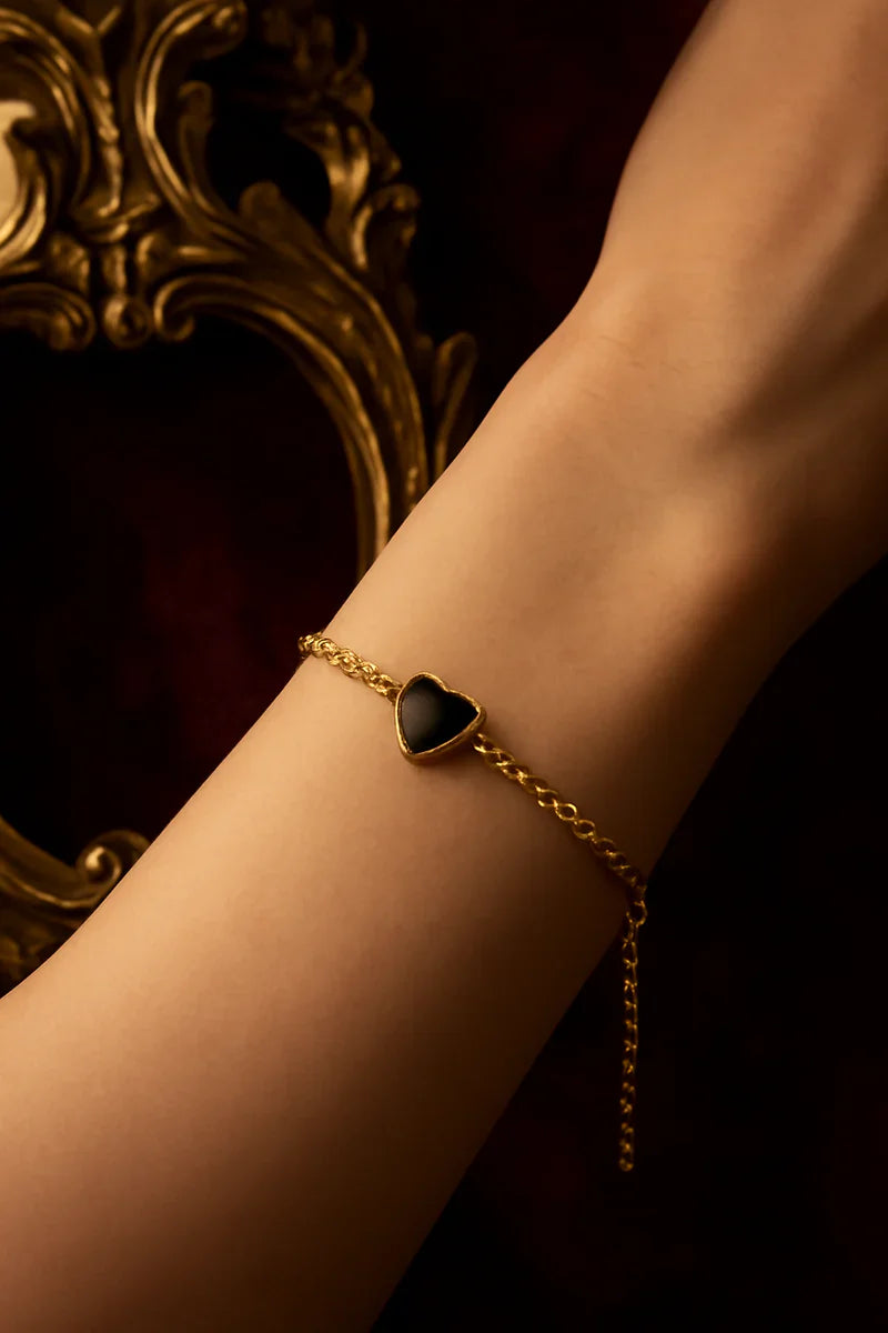 Velora D’or Heart Bracelet – 24k Gold